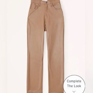 Abercrombie & Fitch vegan leather pants caramel/brown